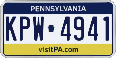 PA license plate KPW4941