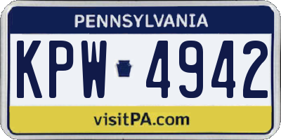 PA license plate KPW4942