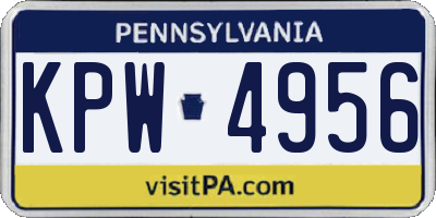 PA license plate KPW4956