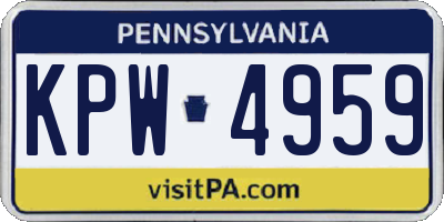 PA license plate KPW4959