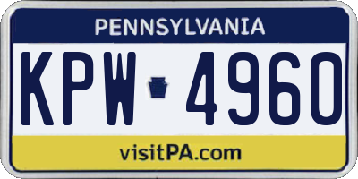 PA license plate KPW4960