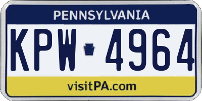 PA license plate KPW4964