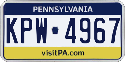 PA license plate KPW4967
