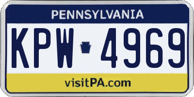 PA license plate KPW4969