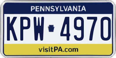 PA license plate KPW4970