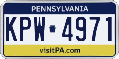 PA license plate KPW4971