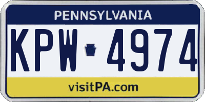 PA license plate KPW4974