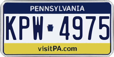 PA license plate KPW4975