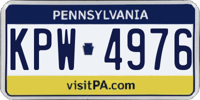 PA license plate KPW4976