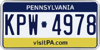 PA license plate KPW4978