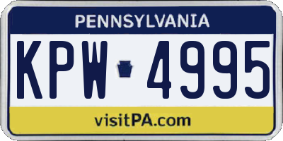 PA license plate KPW4995