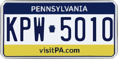 PA license plate KPW5010