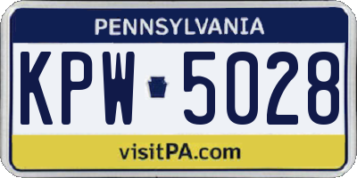 PA license plate KPW5028