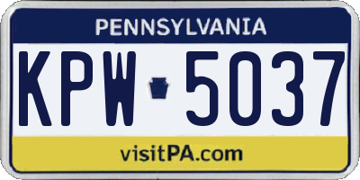 PA license plate KPW5037