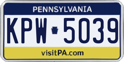 PA license plate KPW5039