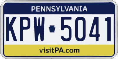PA license plate KPW5041