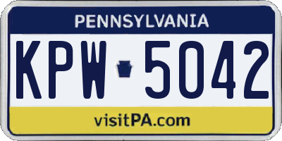 PA license plate KPW5042