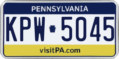 PA license plate KPW5045