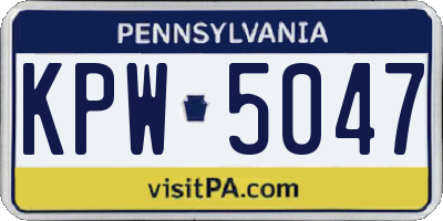 PA license plate KPW5047