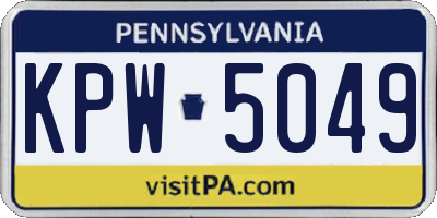 PA license plate KPW5049