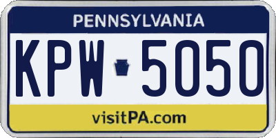PA license plate KPW5050