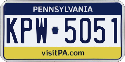 PA license plate KPW5051