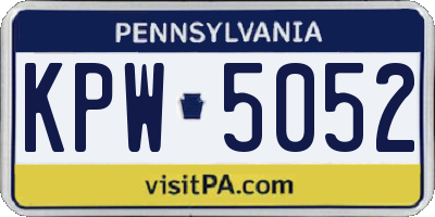 PA license plate KPW5052