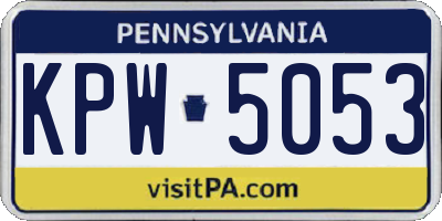 PA license plate KPW5053