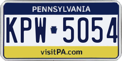 PA license plate KPW5054