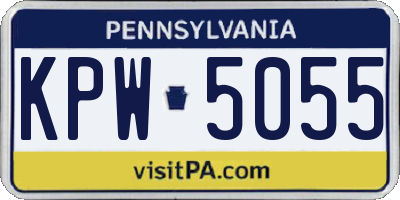 PA license plate KPW5055