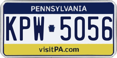 PA license plate KPW5056