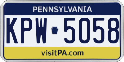 PA license plate KPW5058