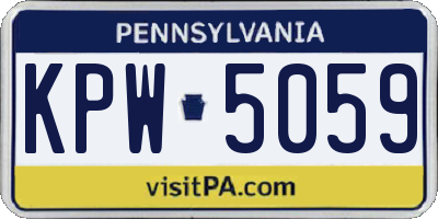 PA license plate KPW5059
