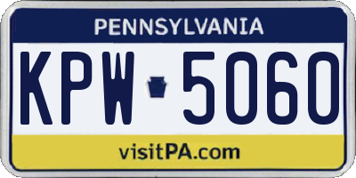 PA license plate KPW5060