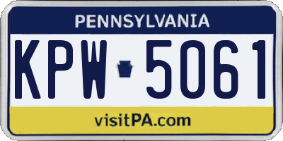 PA license plate KPW5061