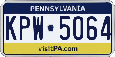 PA license plate KPW5064