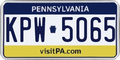 PA license plate KPW5065