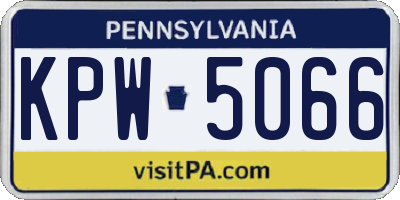 PA license plate KPW5066