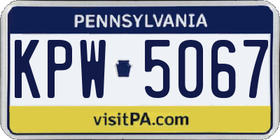 PA license plate KPW5067