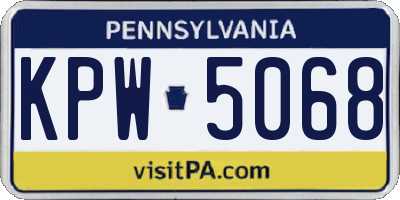PA license plate KPW5068