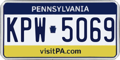 PA license plate KPW5069