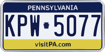 PA license plate KPW5077
