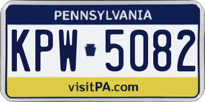 PA license plate KPW5082
