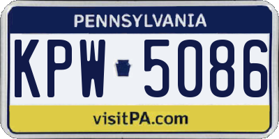 PA license plate KPW5086
