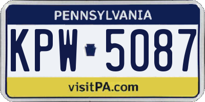 PA license plate KPW5087