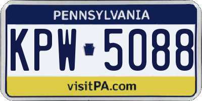 PA license plate KPW5088