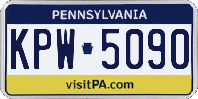 PA license plate KPW5090