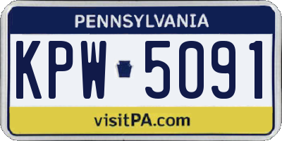 PA license plate KPW5091