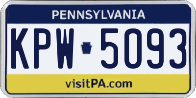 PA license plate KPW5093