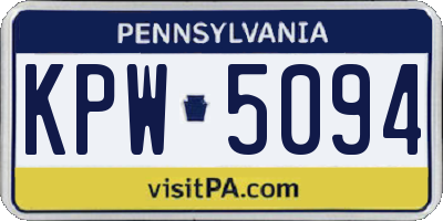 PA license plate KPW5094